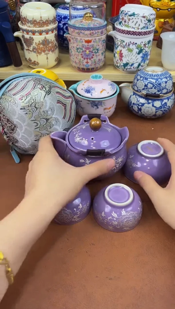 陶瓷茶具摆件旅行套组