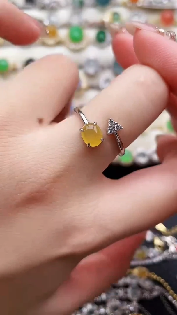 银S925镶嵌戒指翡翠18