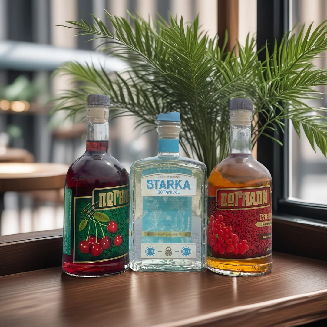 俄罗斯进口巴液喝里水果酒3瓶