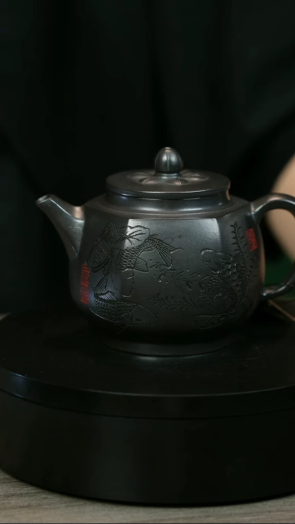 茶壶紫砂燎**火H2191李小琴鲤鱼六方宫灯