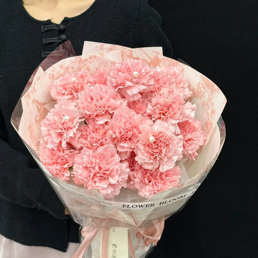 【女神专属】新中式21朵康乃馨母亲节花束生日礼物送妈妈爱人长辈花店鲜花配送