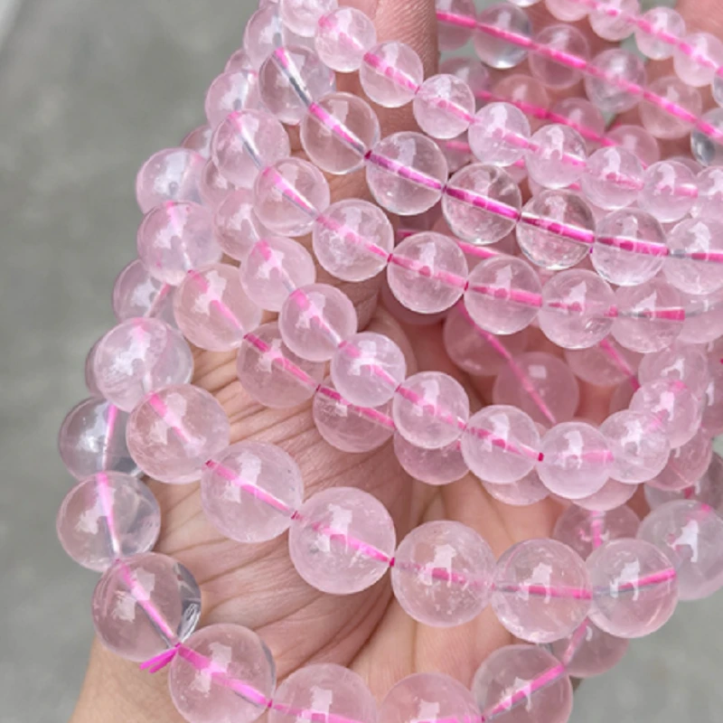 【桃花姻缘】天然莫桑星光粉晶手链六芒星光粉芙蓉石粉水晶手串