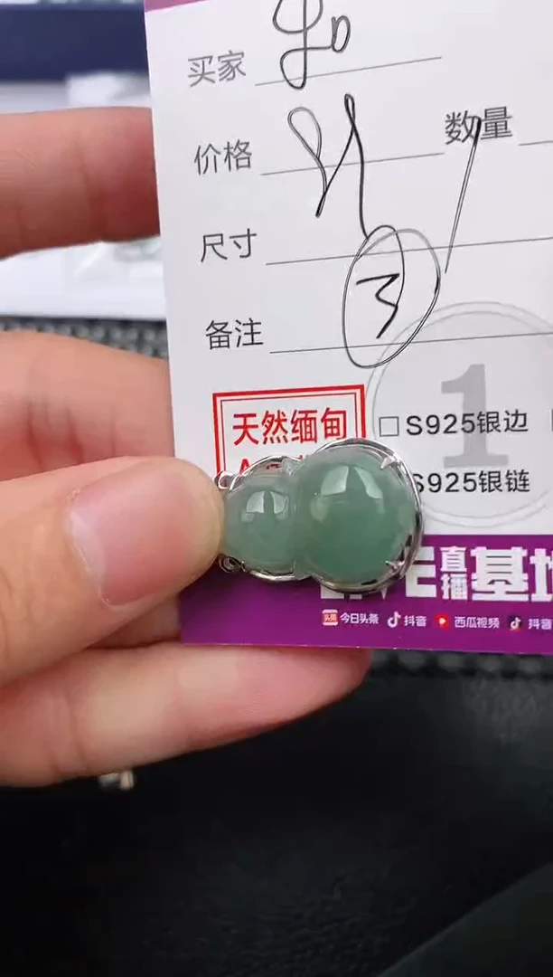 翡翠银S925镶嵌颈饰和吊坠