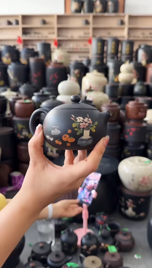 罐完品 彩填西施壶