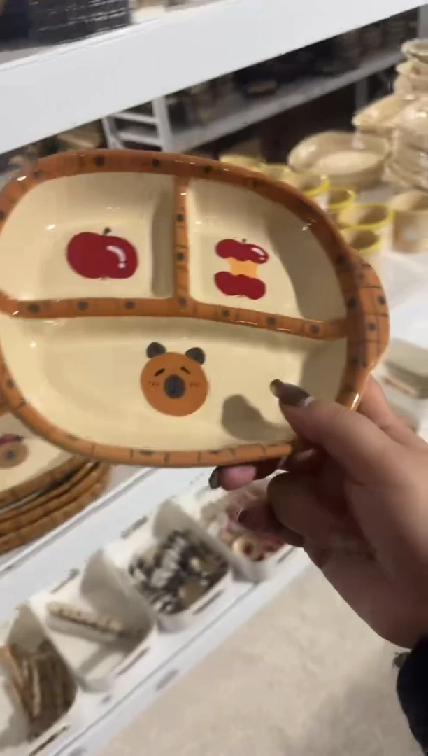 陶瓷卡皮分割盘【十里高温釉下彩陶瓷】