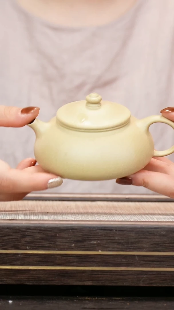 茶壶紫砂本山绿泥  鱼趣 寒江