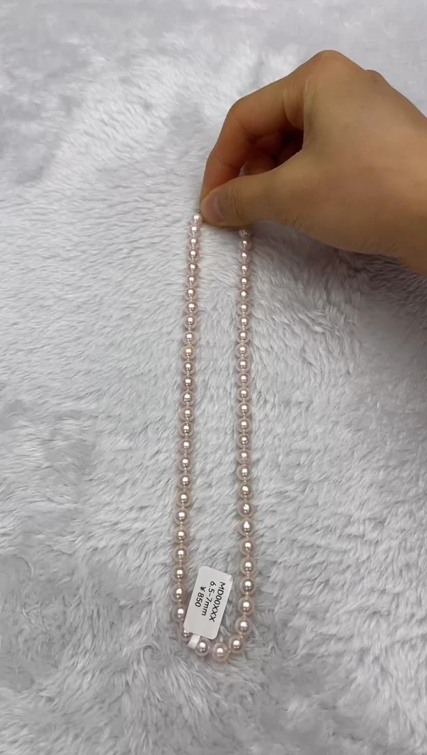 项链银S925镶嵌海水珍珠AK6.5-7mm