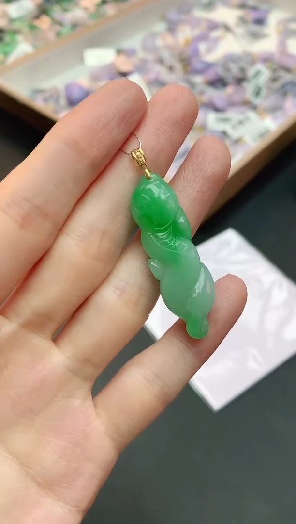 【闪购商品】翡翠颈饰18K金镶嵌赠礼盒证书 小君