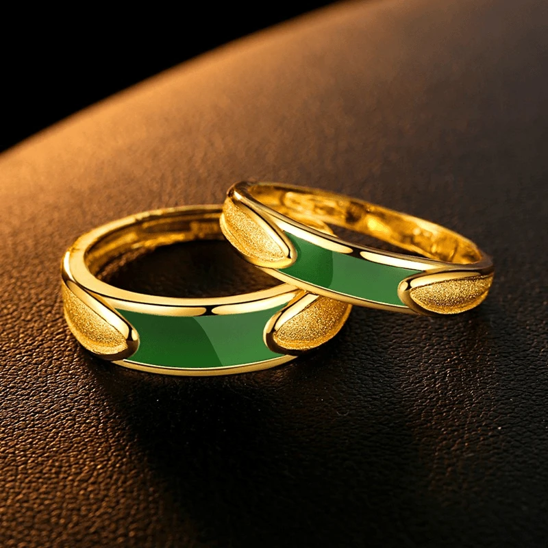 合金戒指 【2025新款】绿色戒指男女情侣指环可调节轻奢时尚不掉色