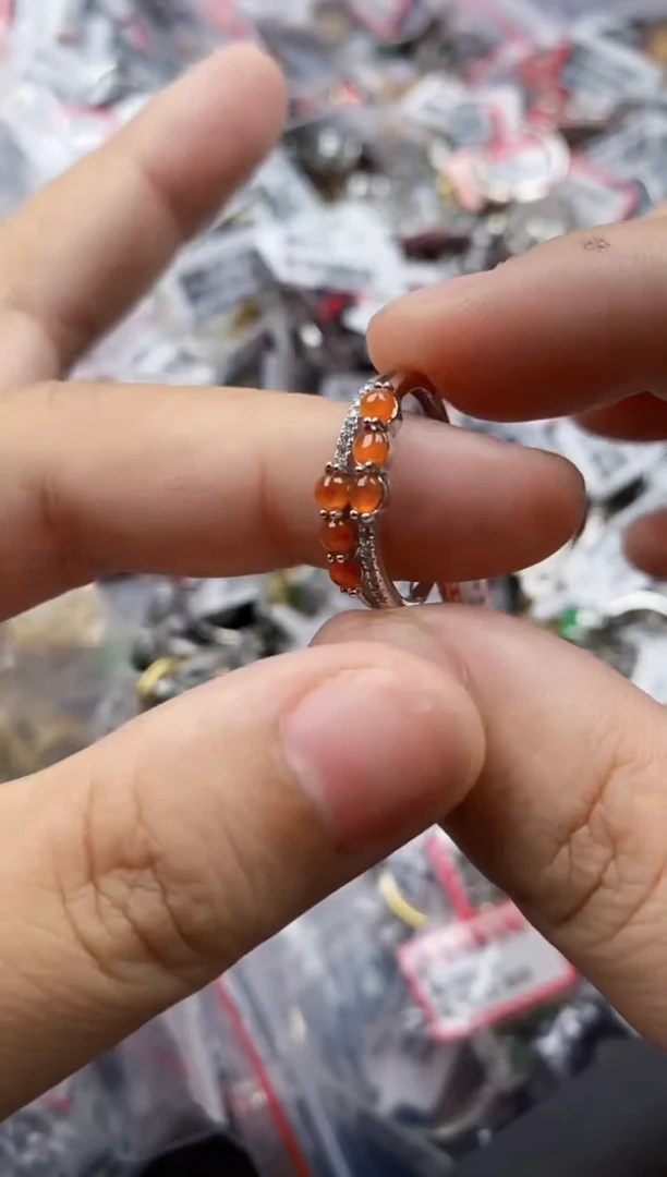 翡翠戒指银S925镶嵌2222---1