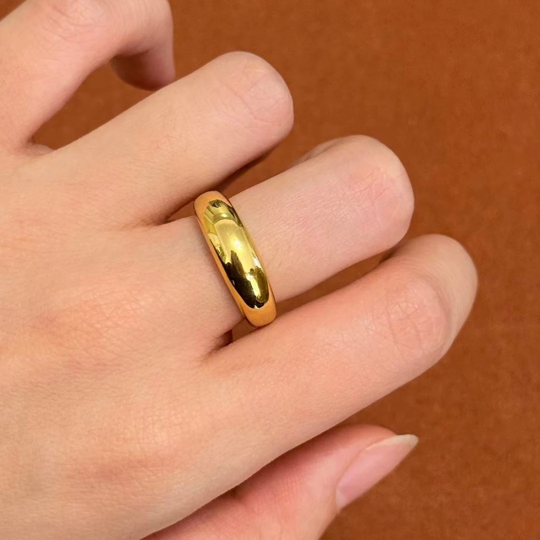 克重1.44  16号 面包泥鳅背戒指  足金999