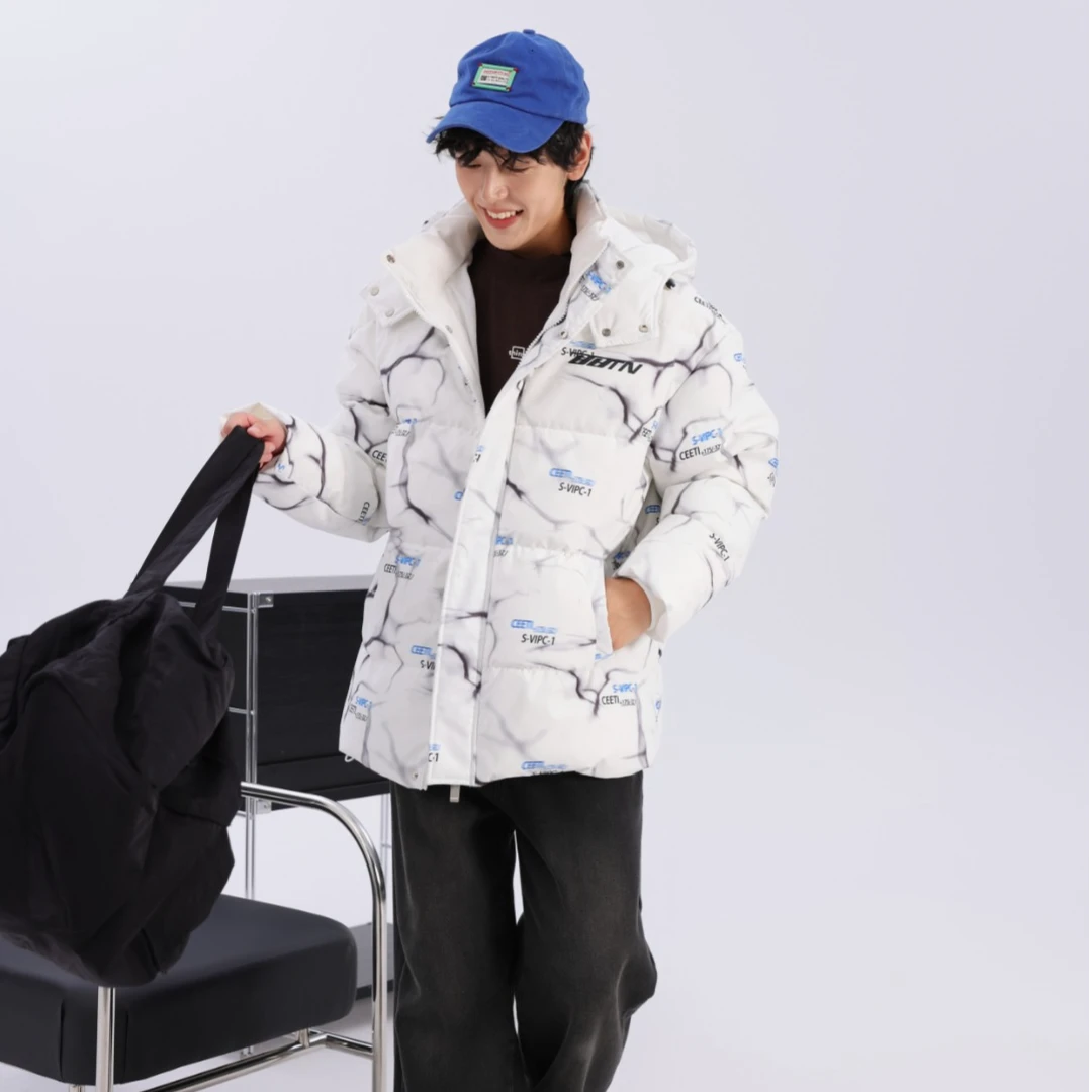 73766高端专享老林家天花板青少年棉衣白色