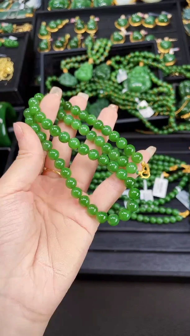 【闪购商品】和田玉项链18K金镶嵌8MM 多样性发一Z