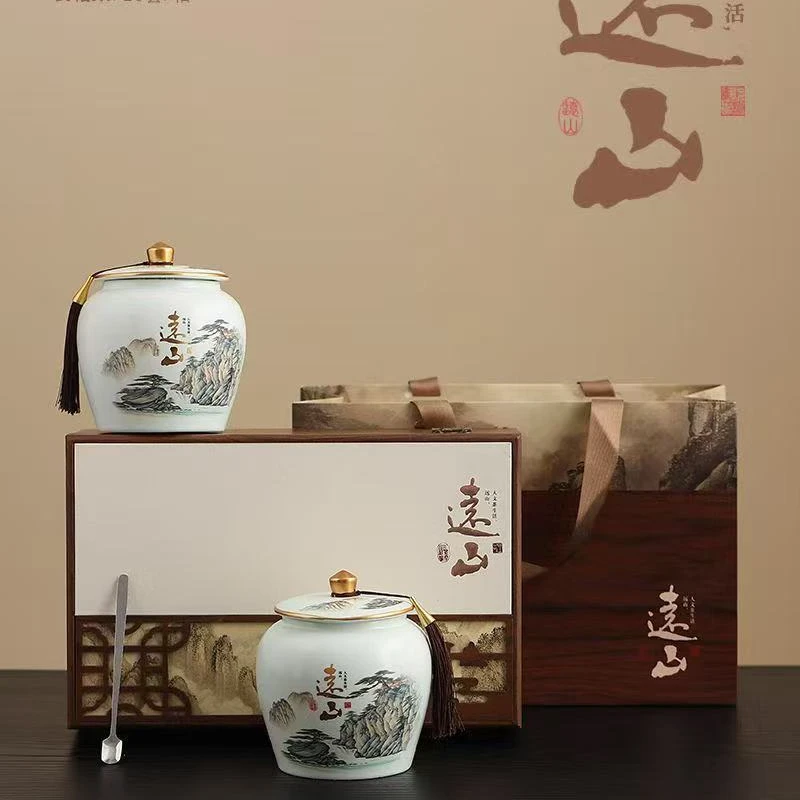 【白毫银针AAAAA】【京东送达】白毫银针双陶瓷茶叶礼盒 送礼自饮