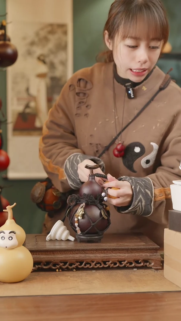 【闪购商品】98号精品天然大漆工艺防渗内胆酒葫芦~