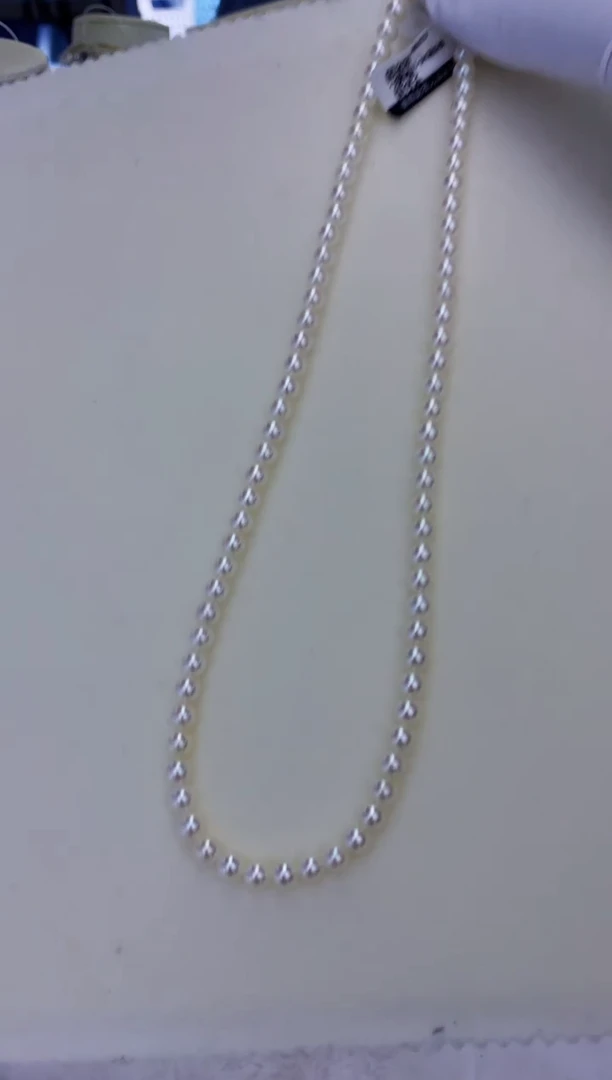 银S925镶嵌饰品海水珍珠5-6满珠链