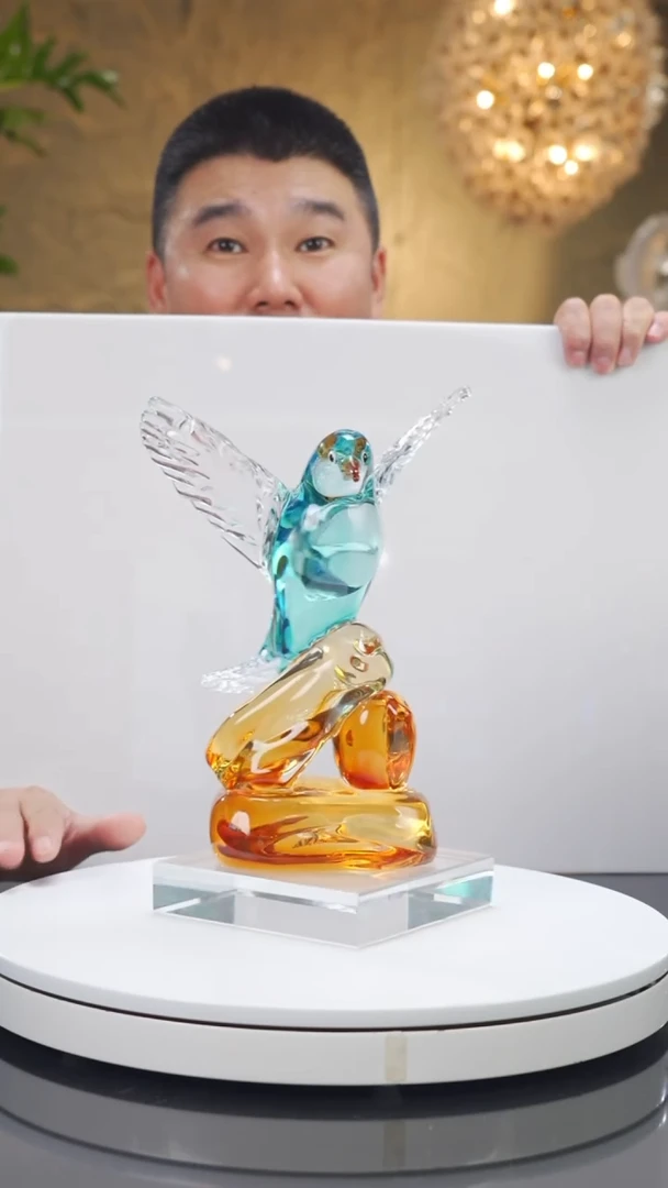 瓷片设计款鸟摆件