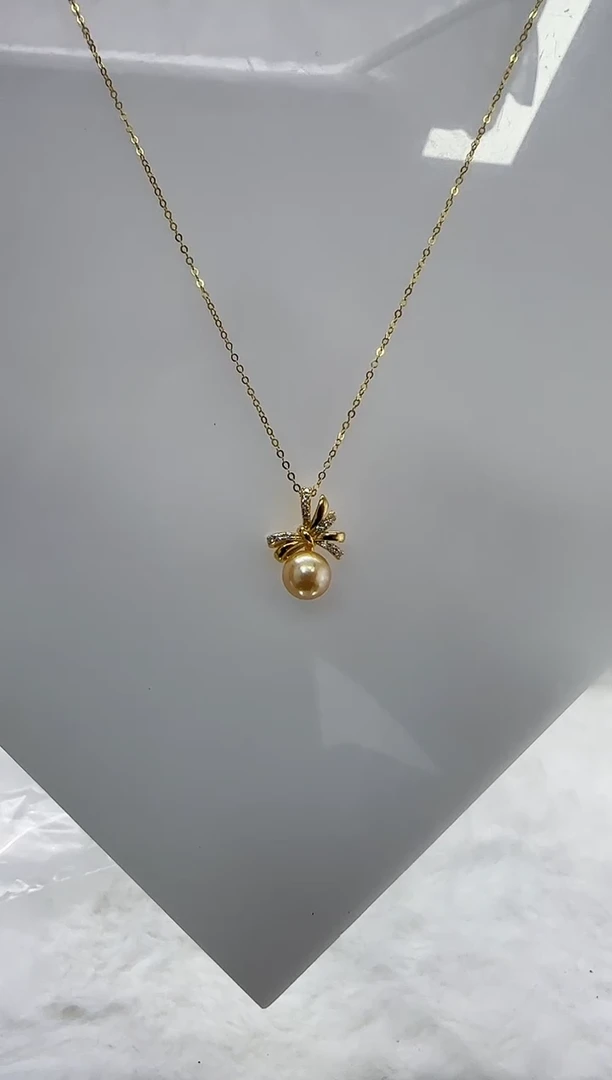 【闪购商品】海水珍珠DA银S925镶嵌c1165 羽皇金