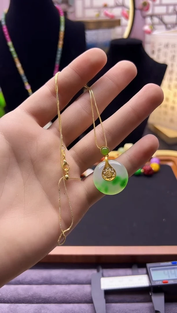 【闪购商品】翡翠手链14K金镶嵌D116