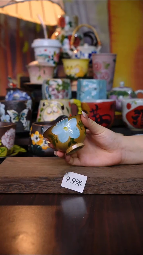 杯子陶泥垚手作 景德镇手工手绘陶瓷器物