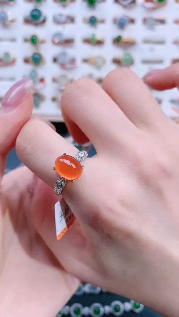 南红玛瑙银S925镶嵌珠宝奇石天然南红