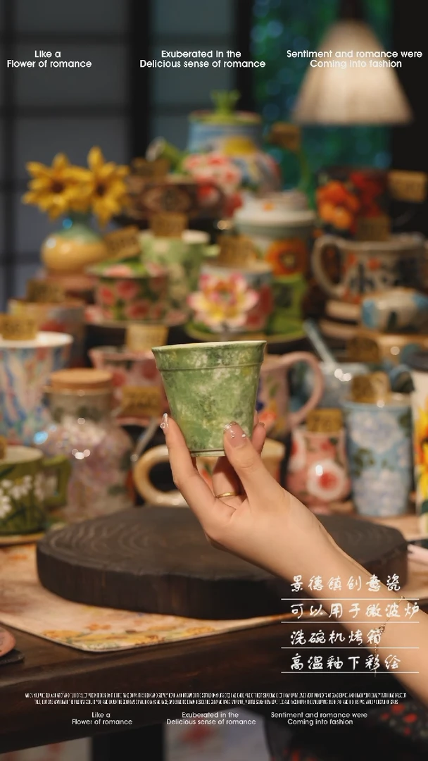 陶瓷景德镇高温釉下彩绘设计师款式