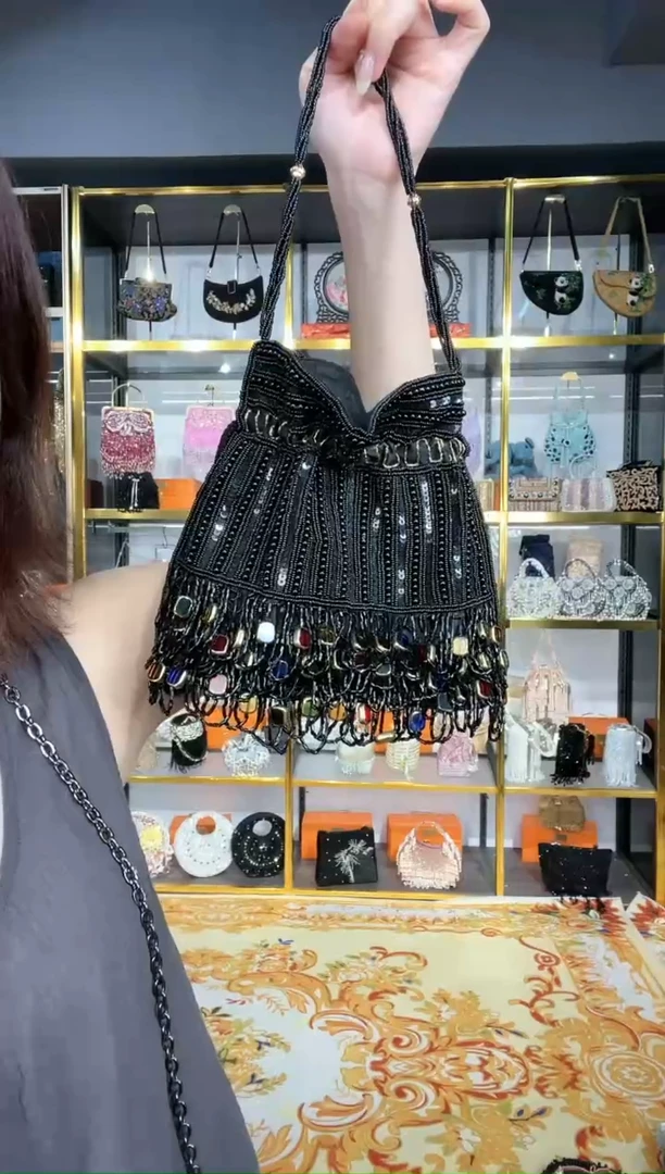 织物珠韵恒泽重工串珠手提包直播间女神专拍