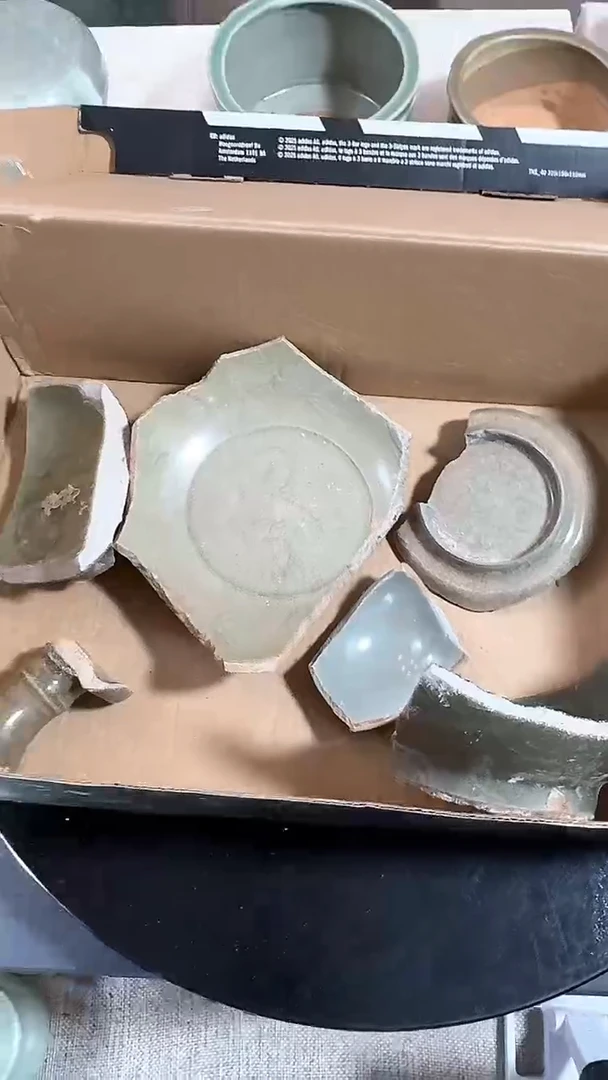 瓷片龙泉青瓷瓷片学习标本一组