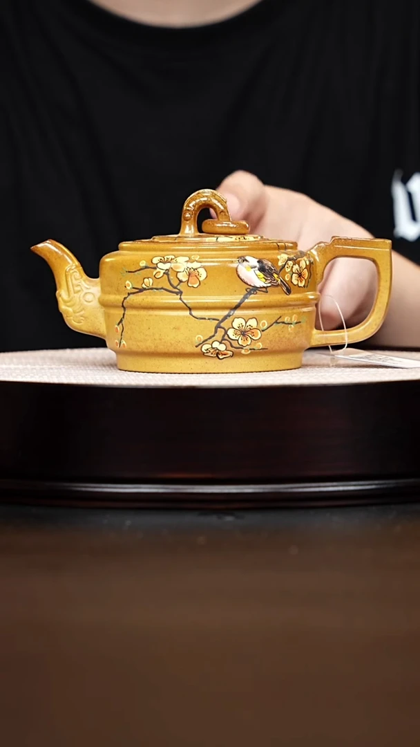 茶壶紫砂宜兴紫砂 黄金段泥 单圈汉瓦 松脂烧 李志刚 310cc
