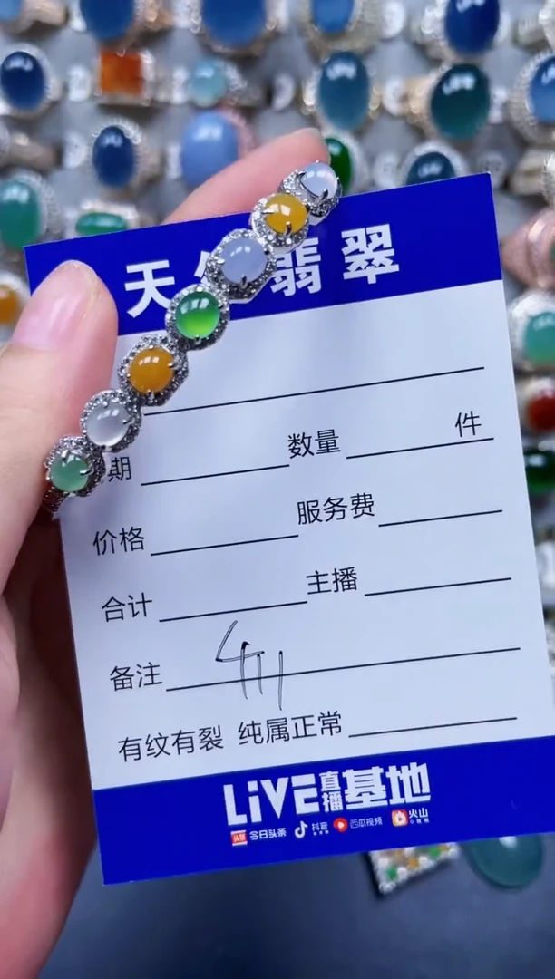 银S925镶嵌手镯翡翠411