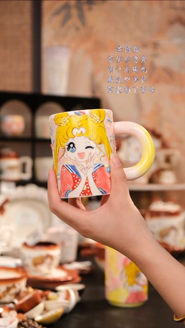 摆件景德镇手工手绘设计师款