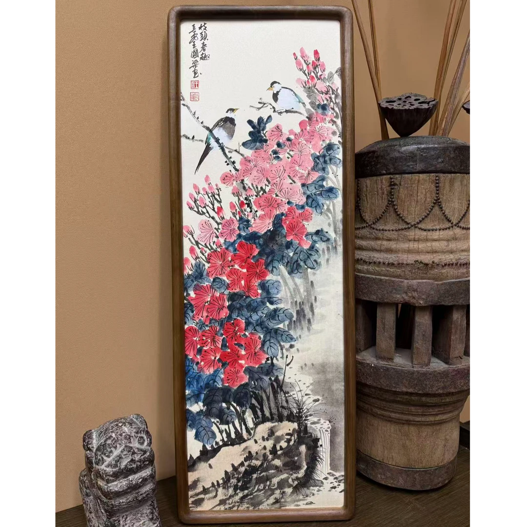 《枝头春趣》22×62花鸟装饰画