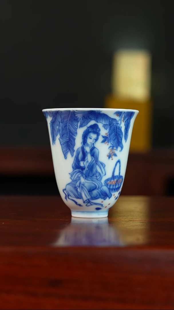 祖传窑真柴窑传承400年西施采樱花神杯