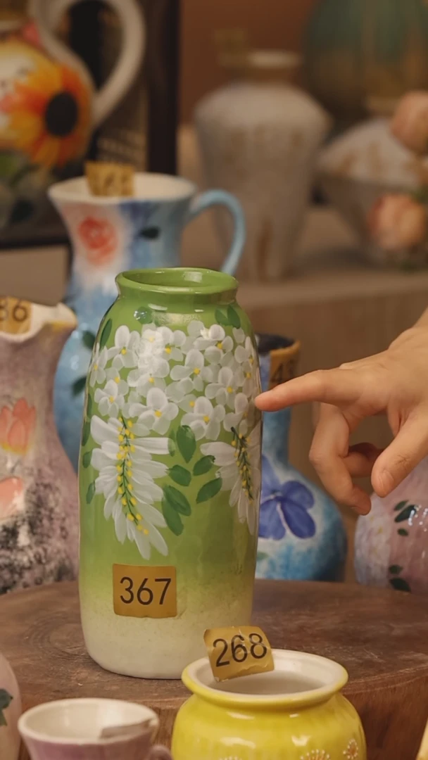 陶瓷367景德镇设计师手作花器摆件侘寂风