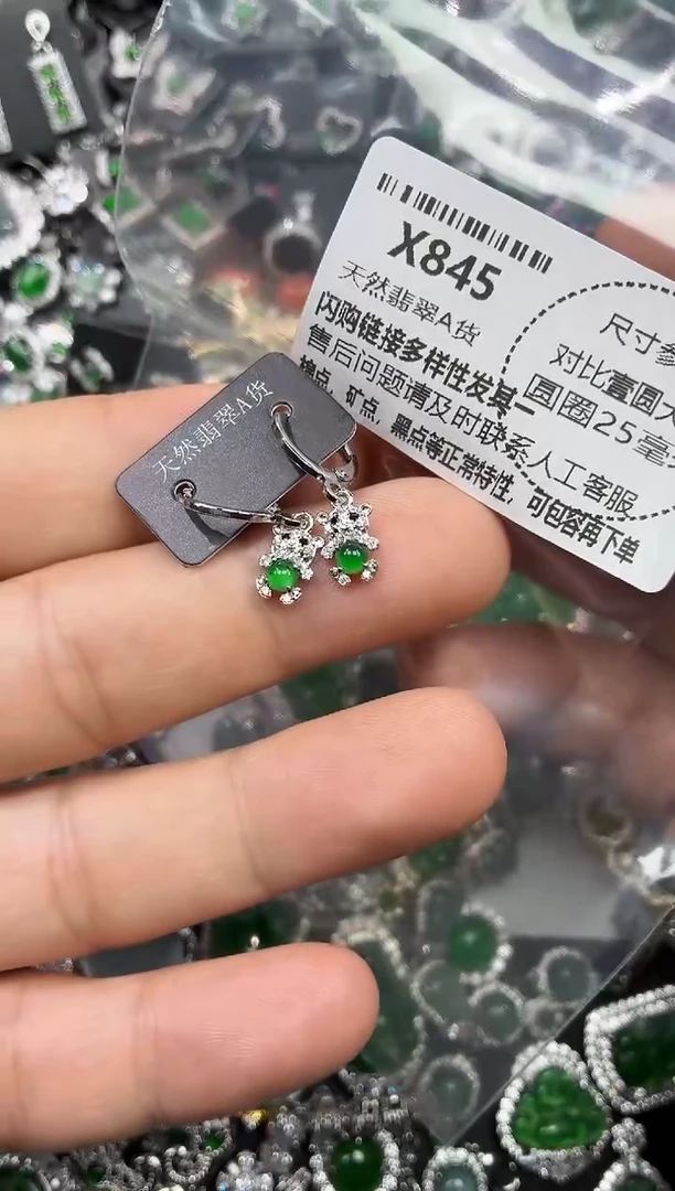 颈饰未镶嵌翡翠X845耳扣