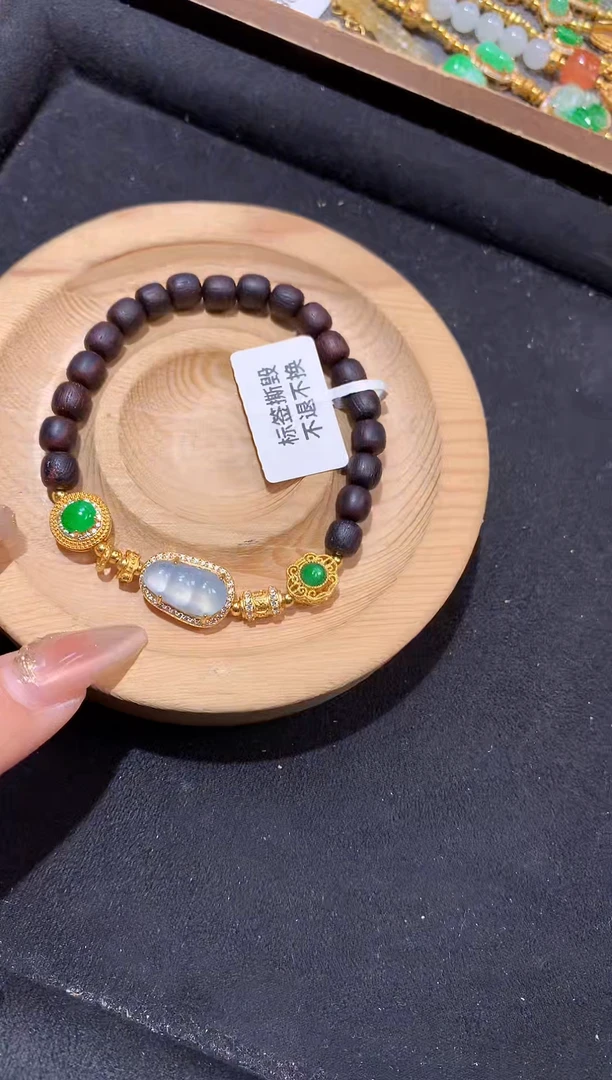 银S925镶嵌手串翡翠手串