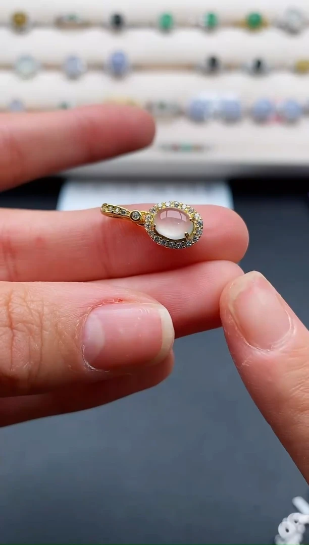 银S925镶嵌戒指翡翠4444444+3