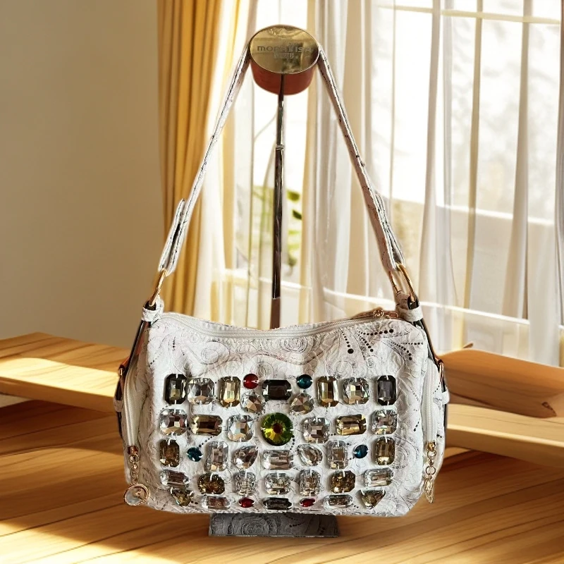 亮丝/亮片斜挎式链条手提包单肩轻奢腋下日系复古风