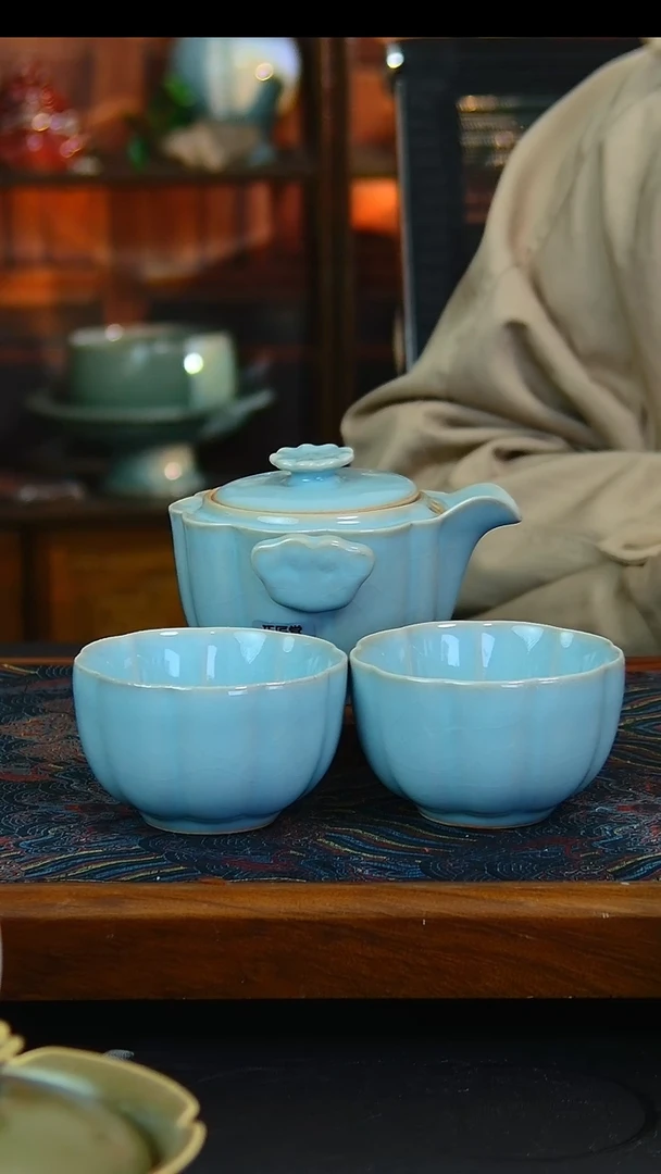 瓷片天青釉水旅行套组微瑕