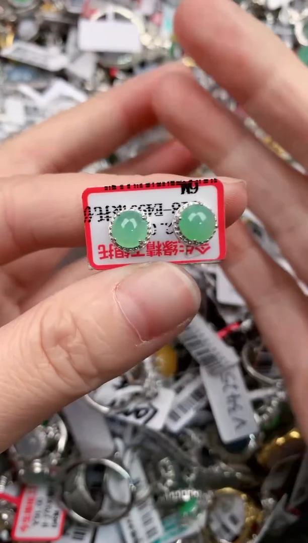 银S925镶嵌戒指翡翠18-18-18     3