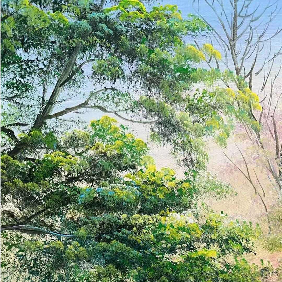 林彦新-*** -夏景- 树-约50*60厘米-手绘油画-麻布