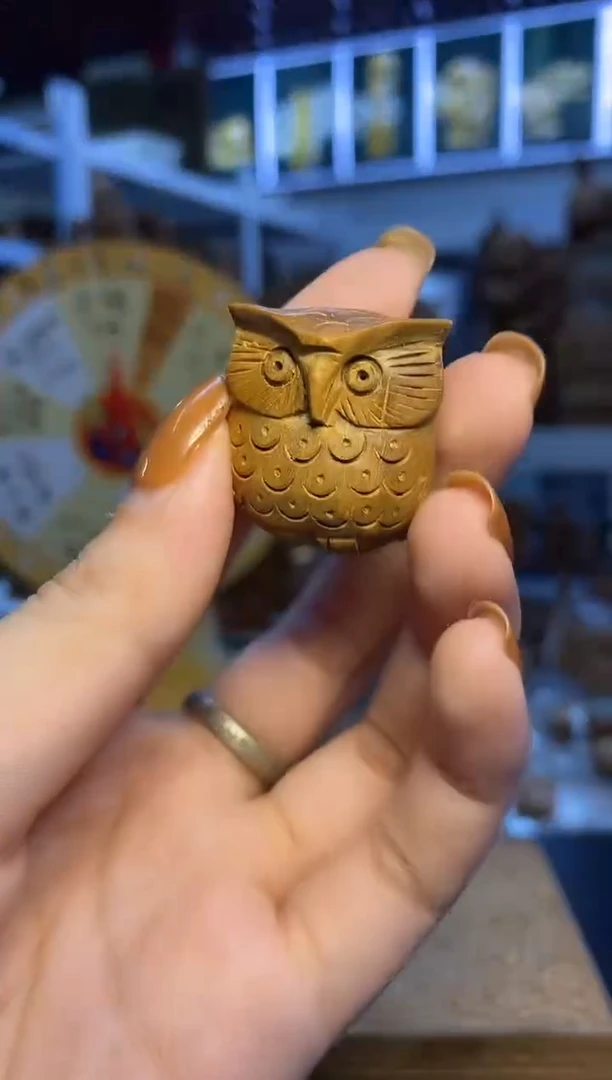 檀香木其他工艺品猫头鹰 S号仓
