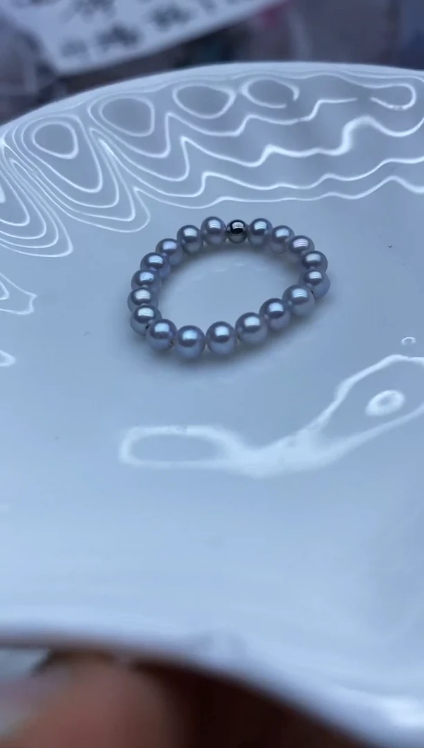 未镶嵌戒指淡水珍珠戒指