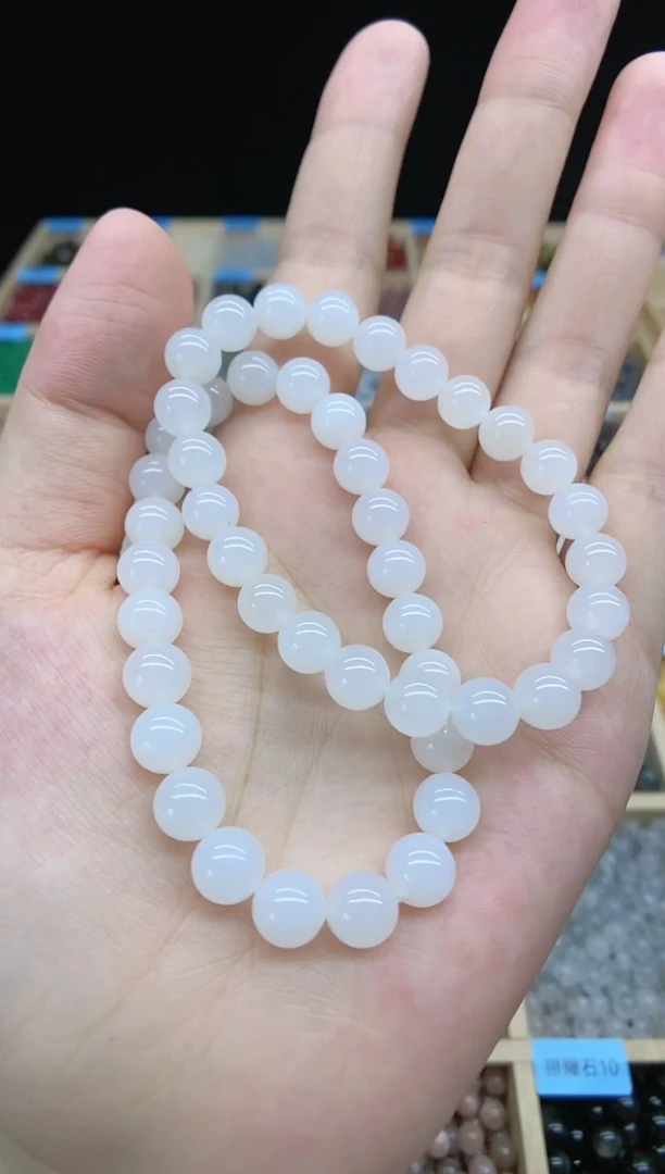 手串未镶嵌和田玉349（需拍四个）白玉手串多样性发一