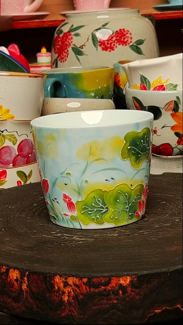 摆件陶景德镇创意手绘高温陶瓷微瑕