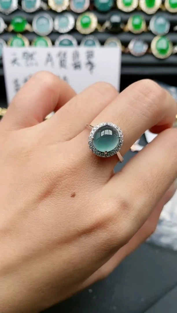 翡翠戒指银S925镶嵌111111111