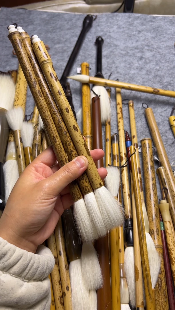 羊毫毛笔 3支 出锋5.0cm 微瑕笔杆 仅限清水试笔