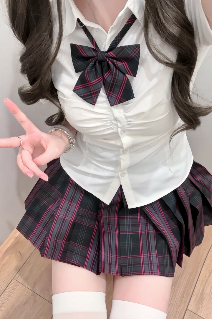 【暮玫】椿屋町原创清新格裙JK制服格裙甜妹百搭校园短裙可爱短裙
