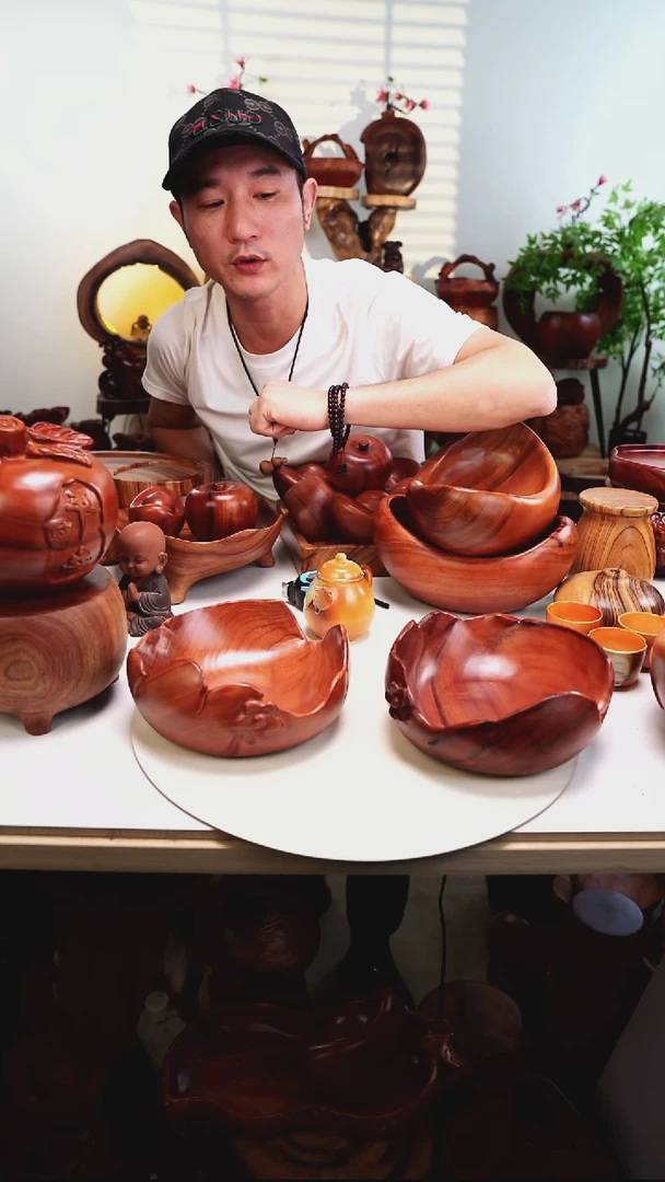 木香樟木摆件/石榴盆