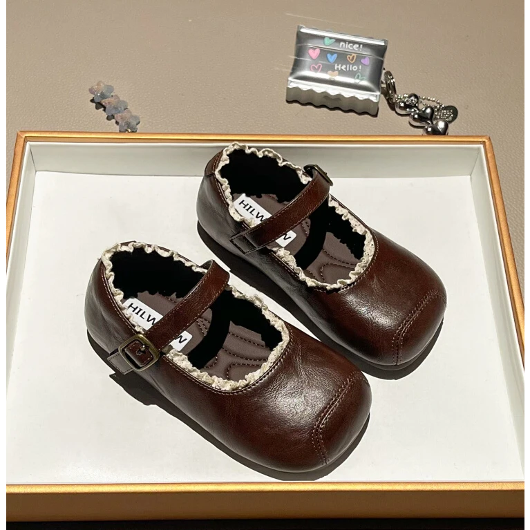 真皮女童公主鞋2025秋季新款儿童软底单鞋女宝宝豆豆鞋洋气小皮鞋